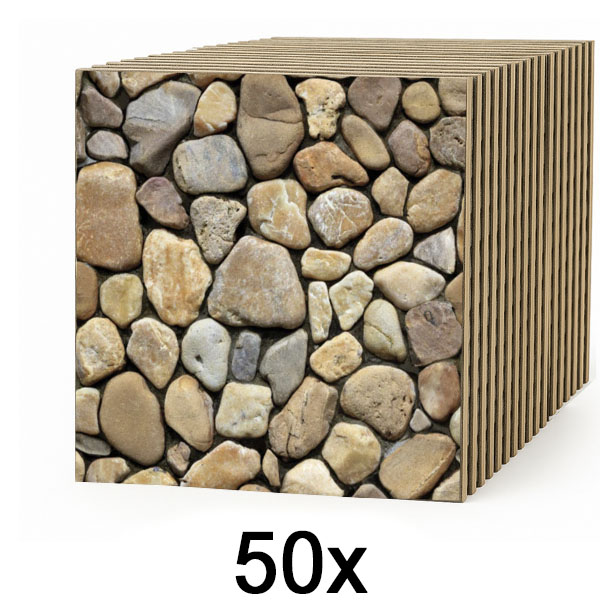 5x 3D тапети со имитација на камен (10 парчиња) | STONEBLOCKS