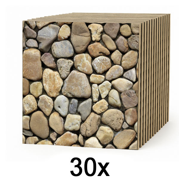 3x 3D тапети со имитација на камен (10 парчиња) | STONEBLOCKS