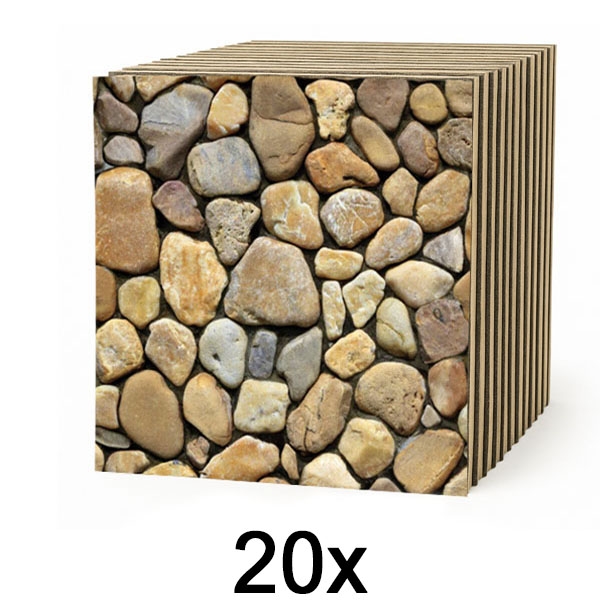 2x 3D тапети со имитација на камен (10 парчиња) | STONEBLOCKS