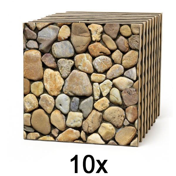 1x 3D тапети со имитација на камен (10 парчиња) | STONEBLOCKS