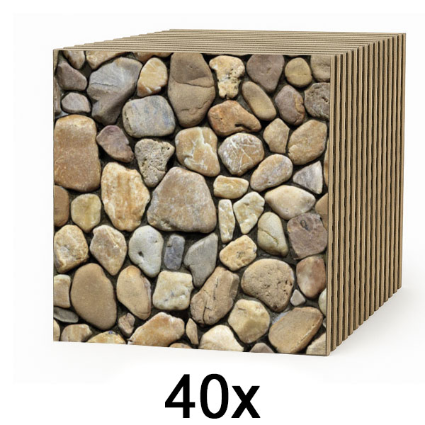 4x 3D тапети со имитација на камен (10 парчиња) | STONEBLOCKS